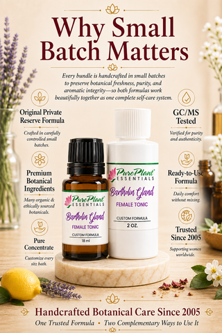 Bartholin Gland Female Tonic Bundle – Pure Essential Oil for Feminine Comfort -- (18ml + 2oz Ready-to-Use-Dilution)