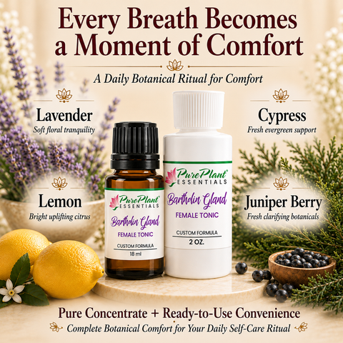 Bartholin Gland Female Tonic Bundle – Pure Essential Oil for Feminine Comfort -- (18ml + 2oz Ready-to-Use-Dilution)